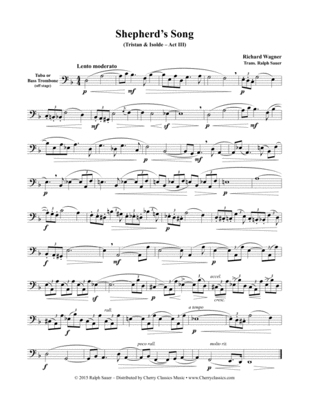 Shepherds Song From Tristan Isolde For Unaccompanied Bass Trombone Page 2