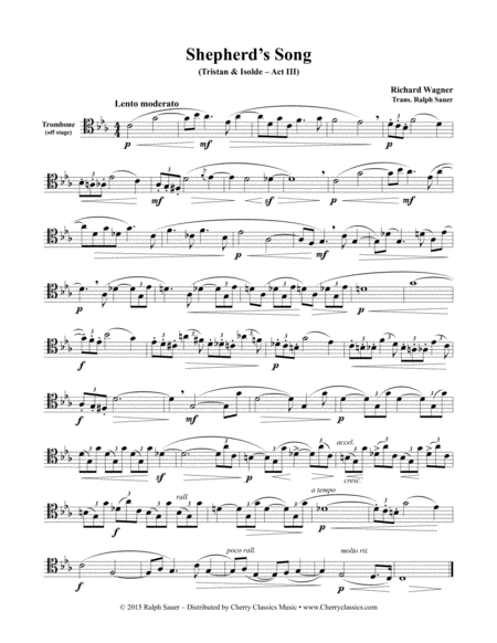 Shepherds Song From Tristan Isolde For Unaccompanied Tenor Trombone Page 2