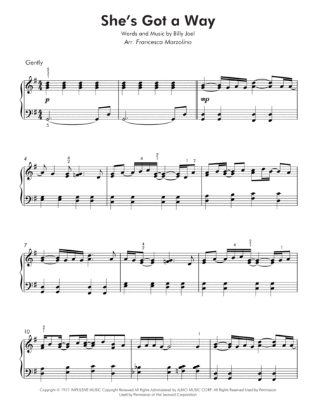 Shes Got A Way Easy Piano Page 2