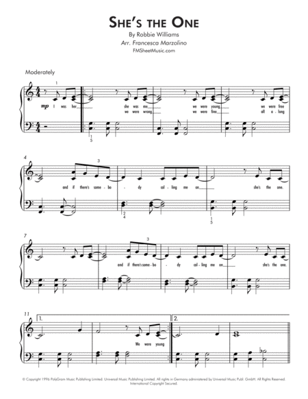 Shes The One Easy Piano Page 2
