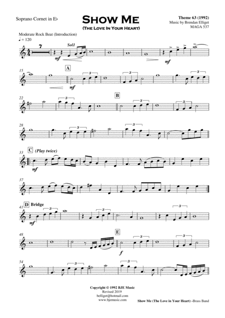 Show Me The Love In Your Heart Brass Band Score And Parts Page 2