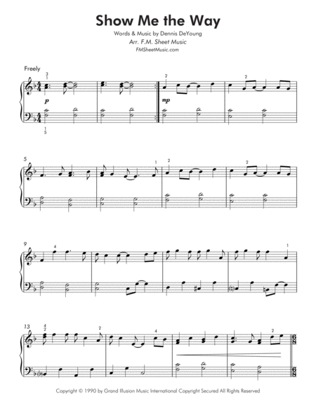 Show Me The Way Early Intermediate Piano Page 2