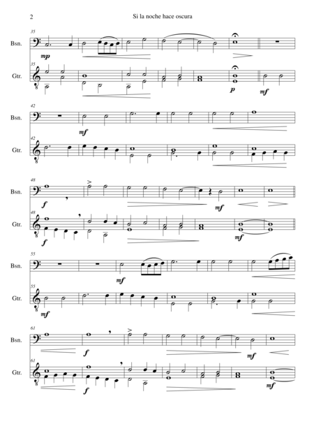 Si La Noche Hace Oscura For Bassoon Low Version And Guitar Page 2