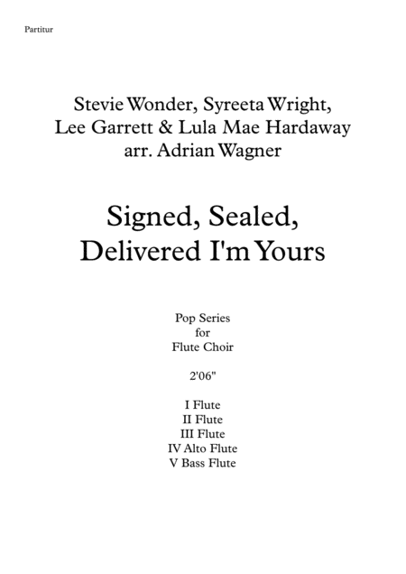 Signed Sealed Delivered I M Yours Stevie Wonder Flute Choir Arr Adrian Wagner Page 2