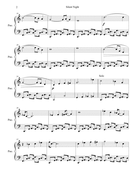 Silent Night Blues Shuffle For Piano Page 2