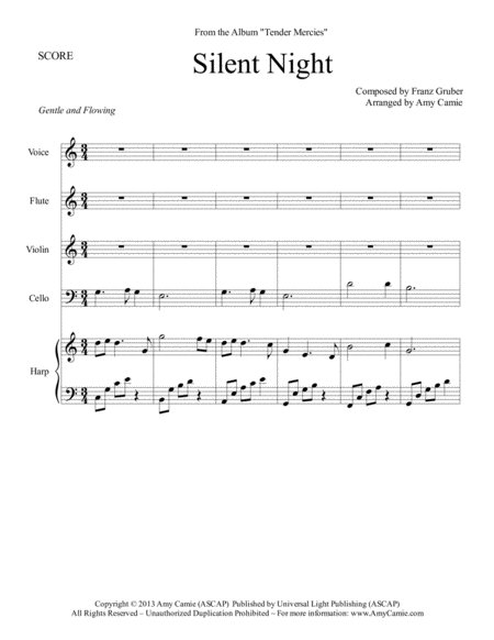 Silent Night Chamber Ensemble With Harp Flute Violin Cello And Voice Page 2