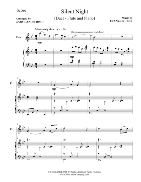 Silent Night Duet Flute And Piano Score And Parts Page 2