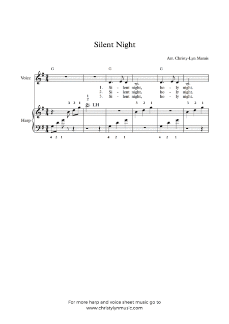 Silent Night Easy Harp Voice Page 2