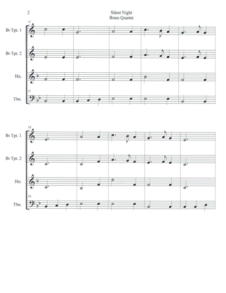 Silent Night For Brass Quartet Page 2
