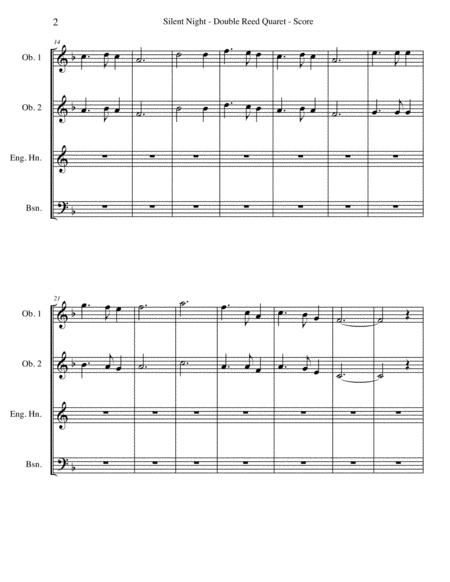Silent Night For Double Reed Quartet Page 2