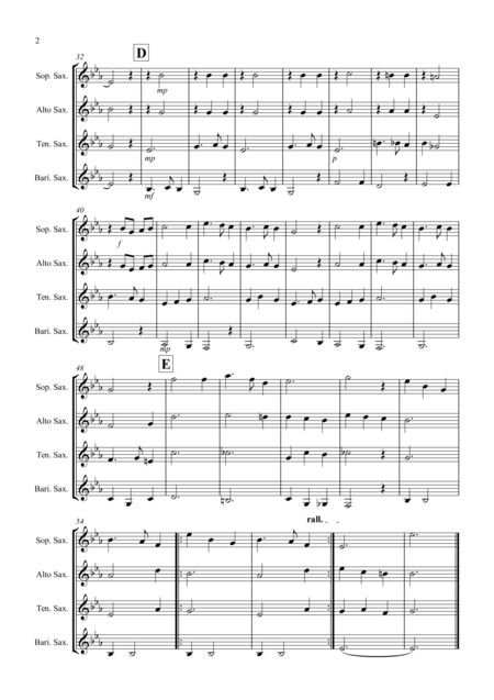 Silent Night For Saxophone Quartet Page 2