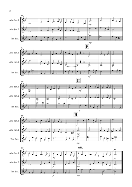Silent Night For Saxophone Trio Page 2