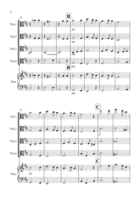 Silent Night For Viola Quartet Page 2