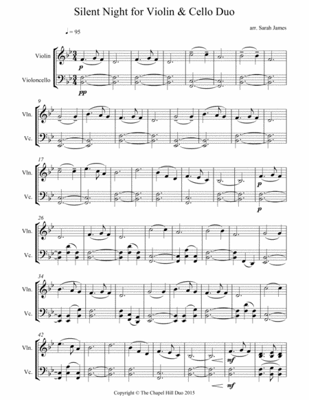 Silent Night Full Length Violin Cello Arrangement By The Chapel Hill Duo Page 2