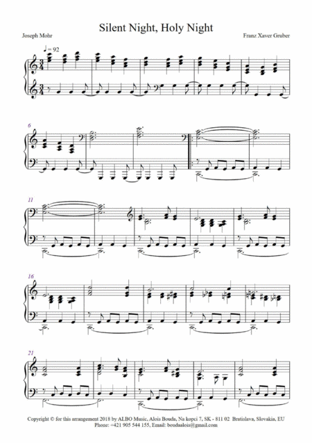 Silent Night Holy Night Piano Arrangement Page 2