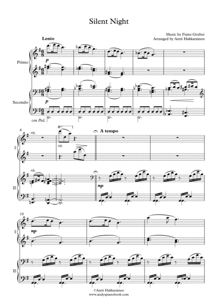 Silent Night Piano 4 Hands Page 2