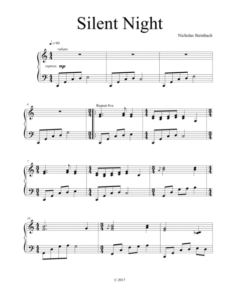 Silent Night Piano Solo Page 2