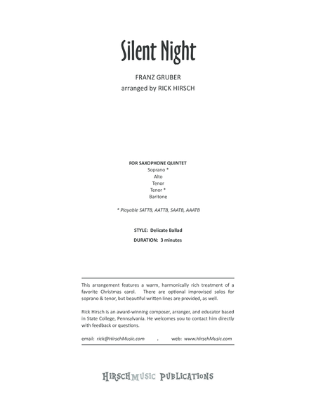 Silent Night Saxophone Quintet Page 2