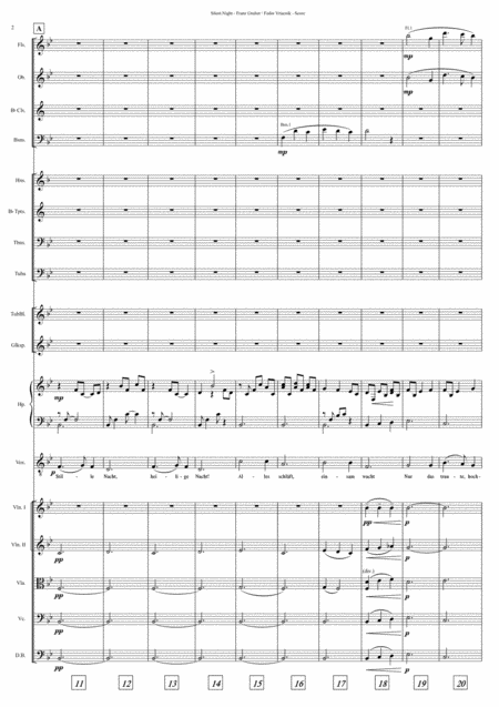 Silent Night Stille Nacht Full Orchestra Solo Vocal Bb Major Score And Parts Page 2