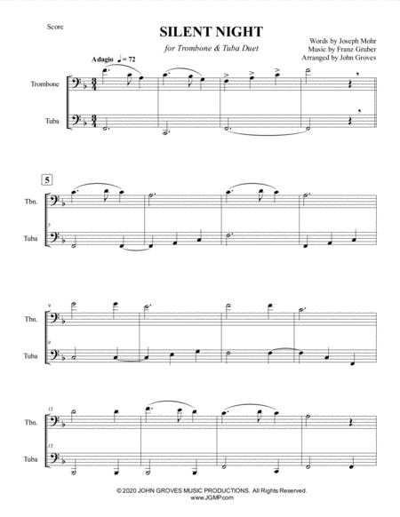 Silent Night Trombone Tuba Duet Page 2