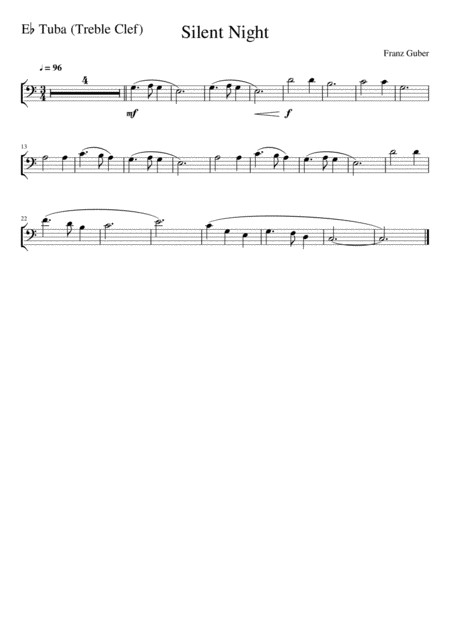 Silent Night Tuba Bass Clef Solo Page 2