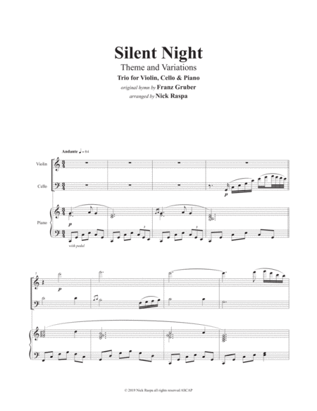 Silent Night Variations Piano Trio Advanced Intermediate Page 2