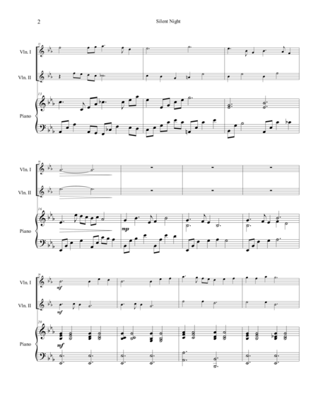 Silent Night Violin Duet In E Flat Page 2