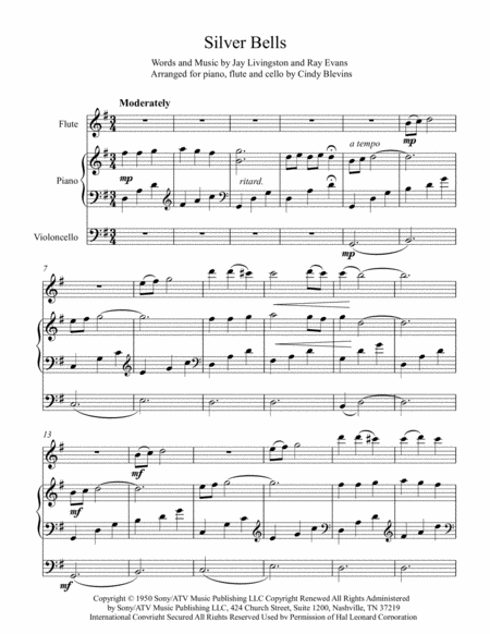 Silver Bells Arranged For Piano Flute And Optional Cello Page 2