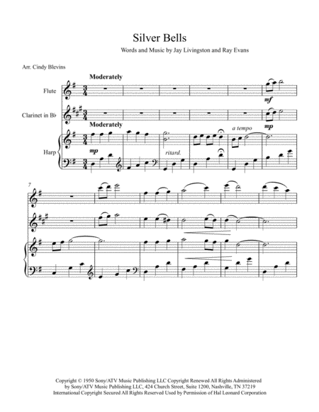 Silver Bells For Harp Flute And Clarinet Page 2