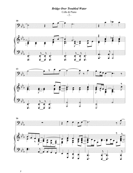 Simon Garfunkel Bridge Over Troubled Water For Cello Piano Page 2