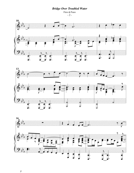 Simon Garfunkel Bridge Over Troubled Water For Flute Piano Page 2