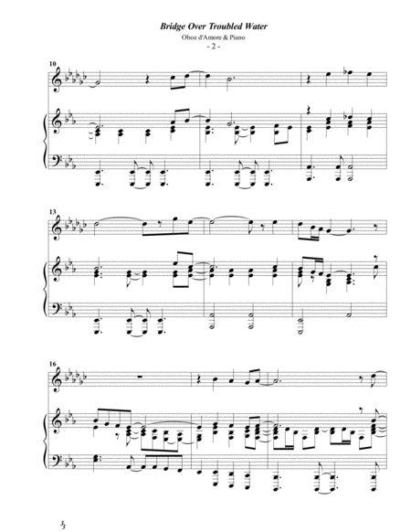 Simon Garfunkel Bridge Over Troubled Water For Oboe D Amore Piano Page 2
