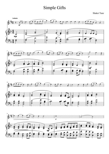 Simple Gifts Alto Sax And Piano Page 2