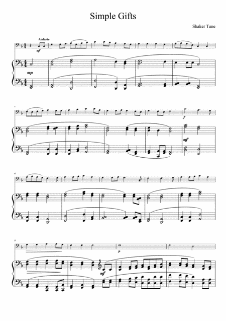 Simple Gifts Bassoon And Piano Page 2