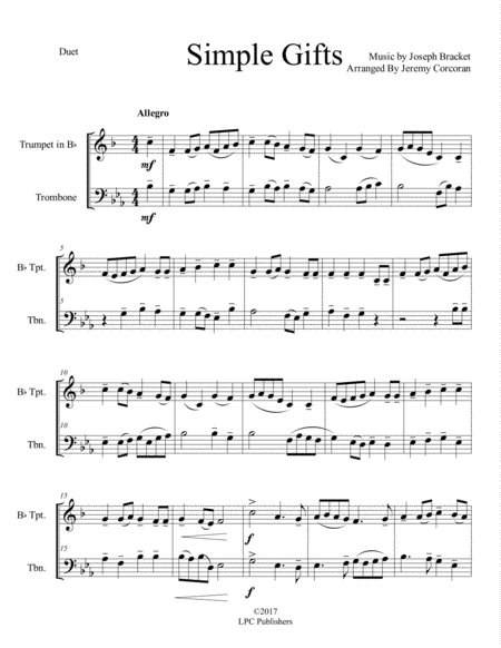 Simple Gifts For Trumpet And Trombone Page 2