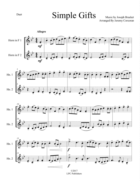 Simple Gifts For Two French Horns Page 2