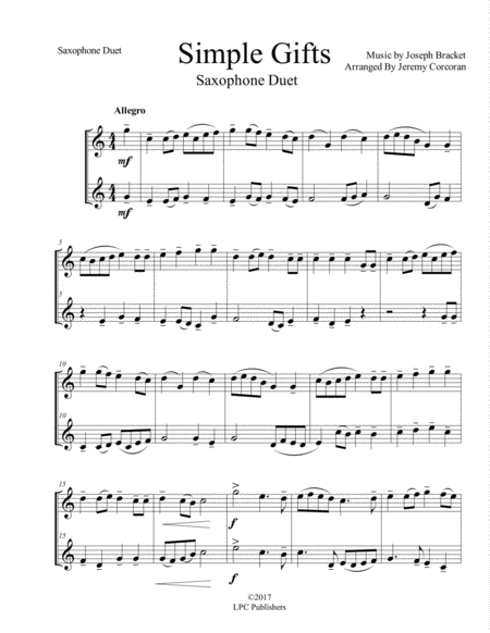 Simple Gifts For Two Saxophones Page 2