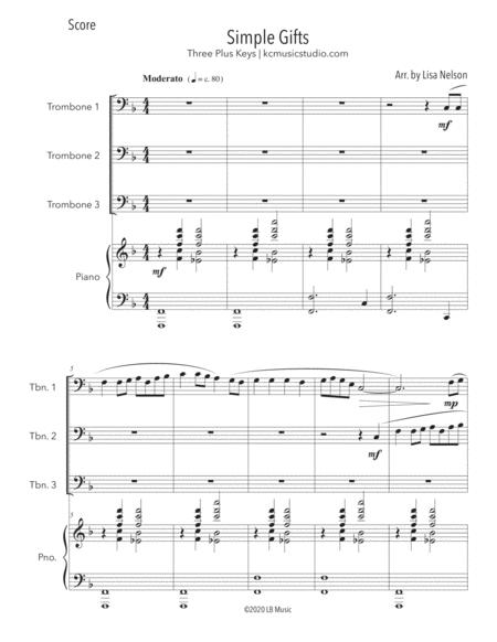 Simple Gifts Trombone Trio With Piano Accompaniment Page 2