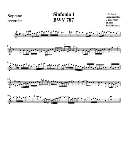 Sinfonia Three Part Invention No 1 Bwv 787 Arrangement For 3 Recorders Page 2