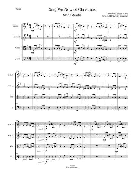 Sing We Now Of Christmas For String Quartet Page 2