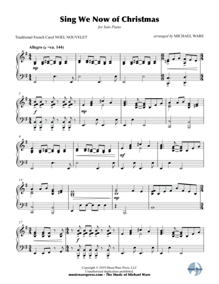 Sing We Now Of Christmas Solo Piano Page 2