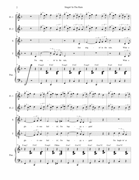 Singin In The Rain For 2 Part Choir Sop Ten Page 2