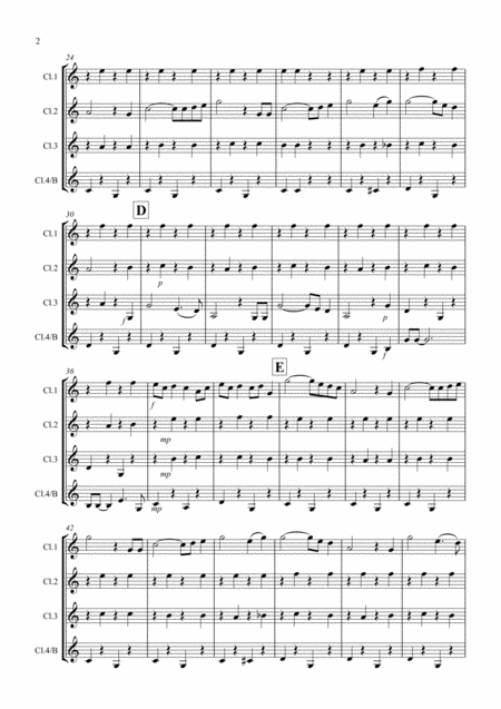 Singin In The Rain For Clarinet Quartet Page 2