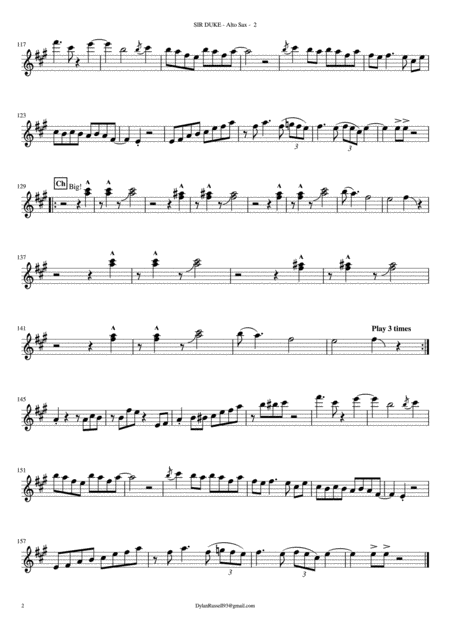 Sir Duke Stevie Wonder 4 Horns Full Rhythm Section Page 2