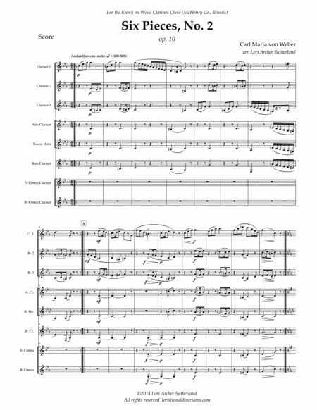 Six Pieces No 2 For Clarinet Choir Page 2