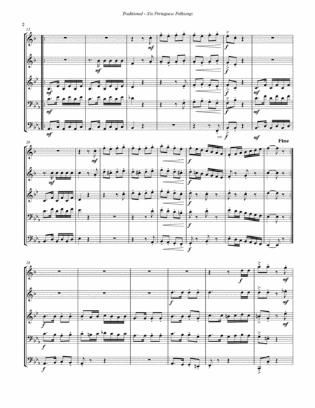 Six Portuguese Folksongs For Brass Quintet Page 2