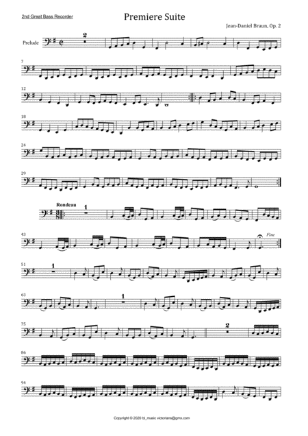 Six Suites Op 2 For Great Bass Recorder 2nd Great Bass Part Page 2
