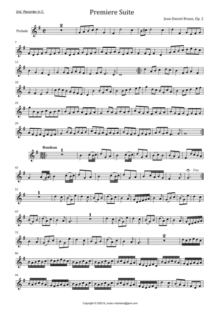 Six Suites Op 2 For Recorder In C 2nd Part Page 2