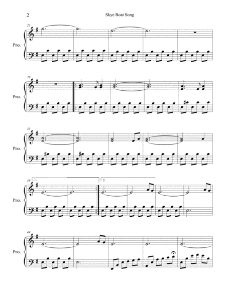 Skye Boat Song Piano Solo Page 2