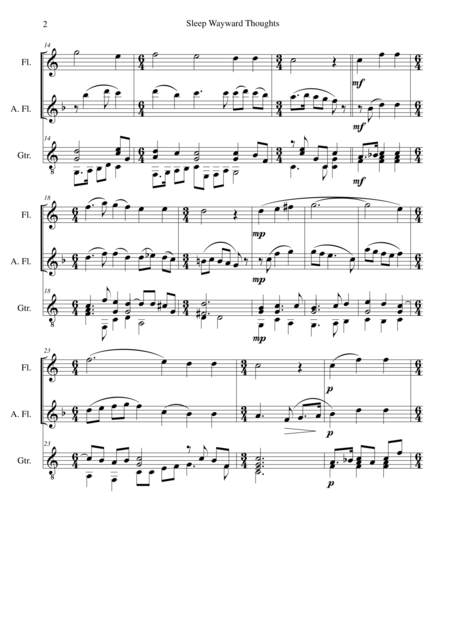 Sleep Wayward Thoughts For Flute Alto Flute And Guitar Page 2